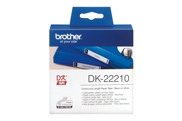 PTOUCH Endlos-Etiketten 29mmx30.48m DK-22210 QL-500/550 Papier Rolle – Bild 2