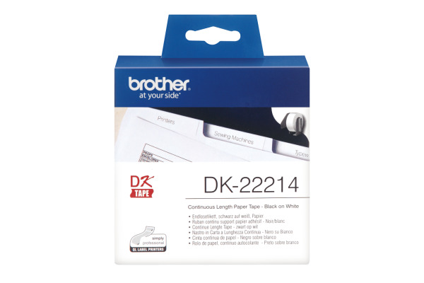 PTOUCH Endlos-Etiketten 12mmx30.48m DK-22214 QL-500/550 Papier Rolle – Bild 2