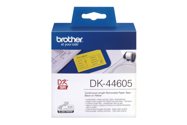 PTOUCH Endlos-Etiketten 62mmx30.48m DK-44605 QL-500/550 gelb Rolle – Bild 2