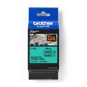 PTOUCH Einzelfähnchen schwarz/grün FLE-7511 PTP900W 21mmx45mm