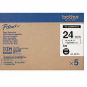 PTOUCH Band, High-Grade schwarz/gelb HG-E651 24mm/8m 5 Stück