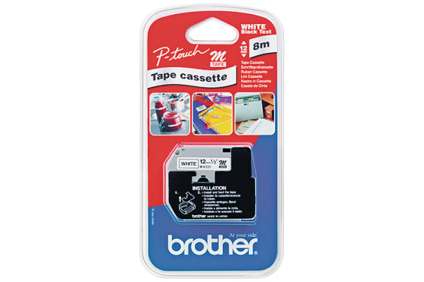 PTOUCH Band,nicht lam. schwarz/weiss M-K231SBZ zu PT-65/75/85/110 12mm/4m