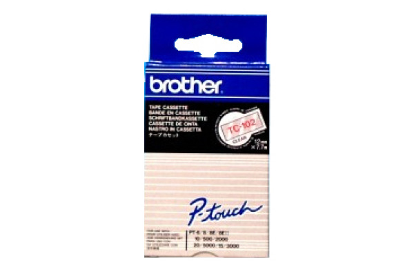 PTOUCH Band, laminiert rot/klar TC-102 PT-3000 12 mm