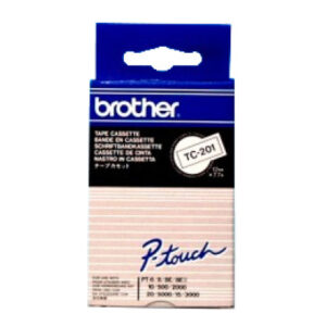 PTOUCH Band, laminiert schwarz/weiss TC-201 PT-3000 12 mm