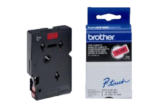 PTOUCH Band, laminiert schwarz/rot TC-491 PT-3000 9 mm