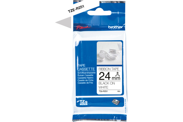 PTOUCH Band schwarz/weiss TZE-R251 Tze Geräte 24mm