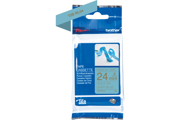 PTOUCH Band hellblau/gold TZE-RL54 Tze Geräte 24mm