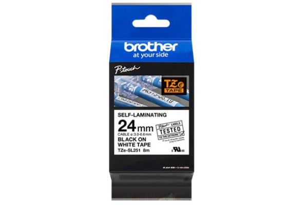 PTOUCH Band selbst lam. schwarz/weiss TZE-SL251 PT-D800W/D900W 24mm – Bild 3