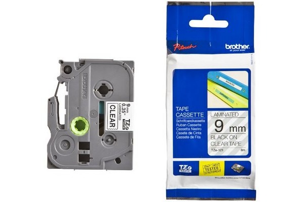 PTOUCH Band, laminiert schwarz/klar TZe-121 PT-1280VP 9 mm