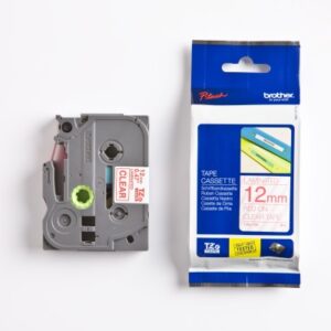 PTOUCH Band, laminiert rot/klar TZe-132 PT-1280VP 12 mm