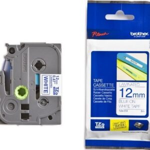 PTOUCH Band, laminiert blau/weiss TZe-233 PT-1280VP 12 mm