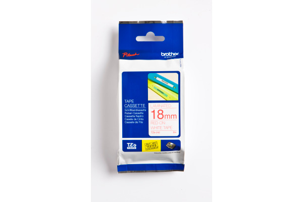 PTOUCH Band, laminiert rot/weiss TZe-242 PT-2450DX 18 mm – Bild 2
