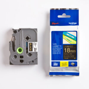 PTOUCH Band, laminiert gold/schwarz TZe-344 PT-2450DX 18 mm