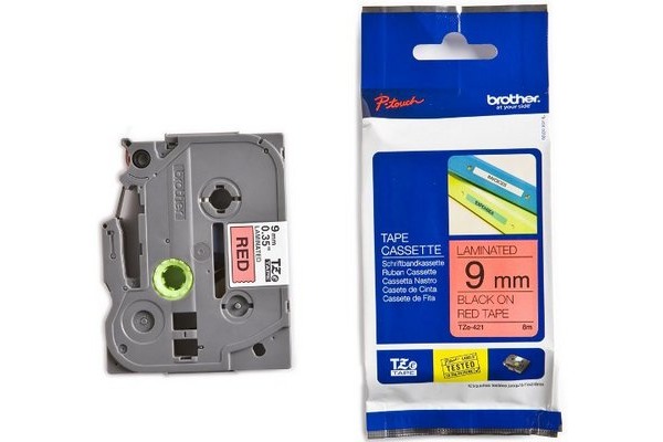 PTOUCH Band, laminiert schwarz/rot TZe-421 PT-1280VP 9 mm