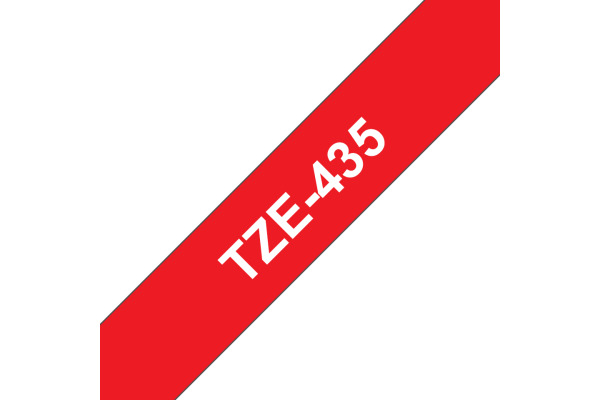 PTOUCH Band, laminiert weiss/rot TZe-435 PT-1280VP 12 mm – Bild 2