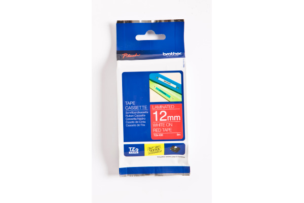 PTOUCH Band, laminiert weiss/rot TZe-435 PT-1280VP 12 mm – Bild 3