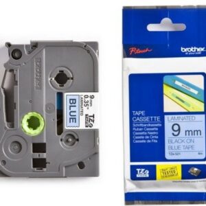 PTOUCH Band, laminiert schwarz/blau TZe-521 PT-1280VP 9 mm