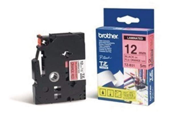 PTOUCH Band, lam.,fluor. schw./orange TZe-B31 PT-300 12 mm