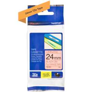PTOUCH Band, lam.,fluor. schw./orange TZe-B51 PT-540 24 mm