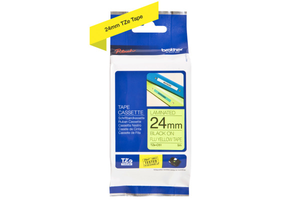 PTOUCH Band, lam.,fluor. schwarz/gelb TZe-C51 PT-540 24 mm