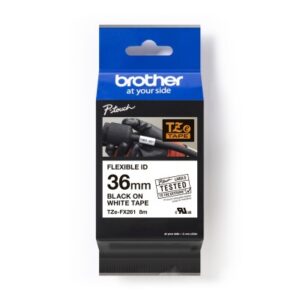 PTOUCH Flexitape lamin. schwarz/weiss TZe-FX261 zu PT-550 36 mm