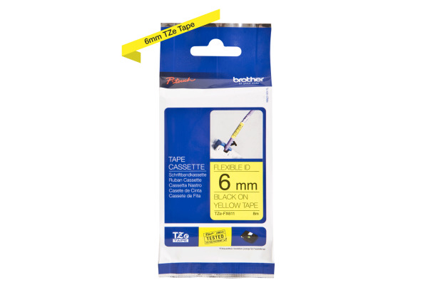 PTOUCH Flexitape lamin. schwarz/gelb TZe-FX611 zu PT-550 6 mm