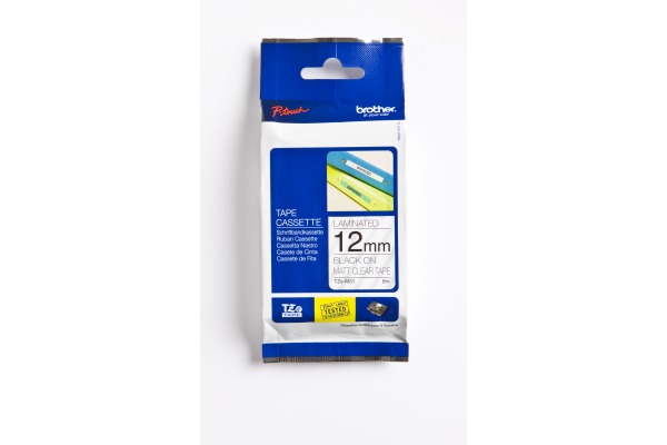 PTOUCH Band, lam. schwarz/klar-matt TZe-M31 PT-300 12 mm – Bild 2