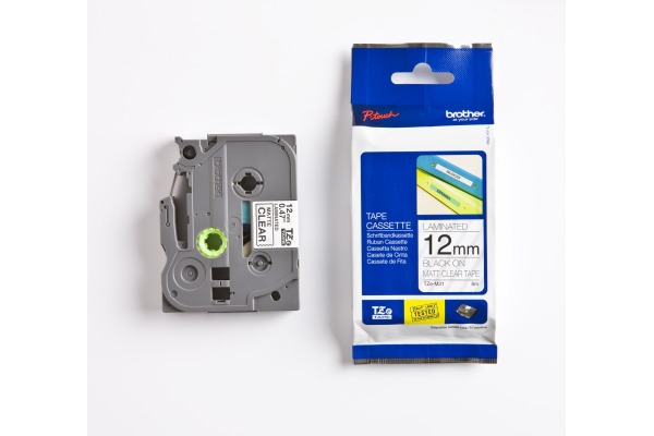 PTOUCH Band, lam. schwarz/klar-matt TZe-M31 PT-300 12 mm
