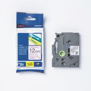 PTOUCH Band, laminiert schw/rosa pa TZe-MQE31 PT-DV600VP 12 mm