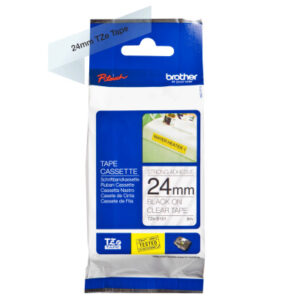 PTOUCH Band, strong/adh. schwarz/klar TZe-S151 PT-300 24 mm