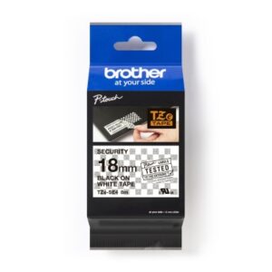 PTOUCH Sicherheitsband schwarz/weiss TZe-SE4 zu PT-200,300,500 18mm