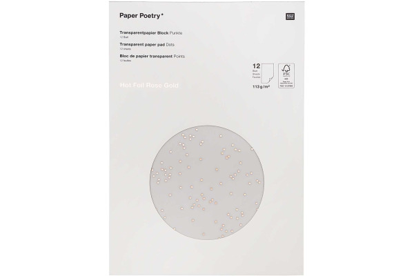 RICO DESI Transparent Papier A4 99001.50. Punkte 113g, 12 Blatt