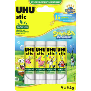 UHU Klebestift ReNature 4x8.2g 305706 Spongebob