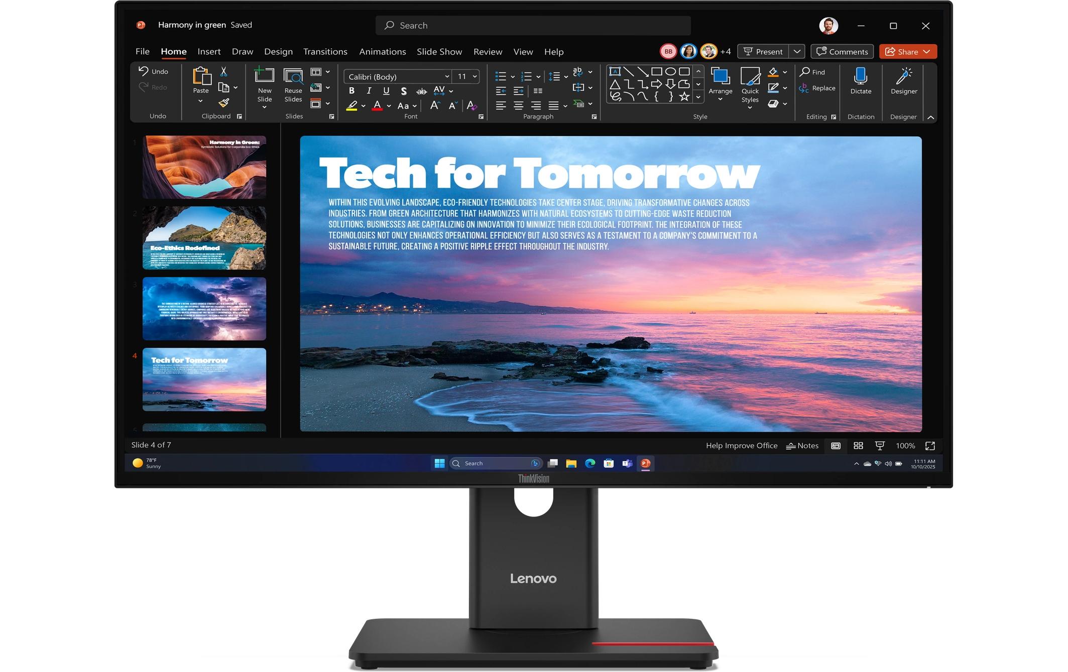 Lenovo Monitor ThinkVision T27QD-40 27 ", 2560 x 1440 (WQHD) (IPS, HDMI, DP, USB-C)