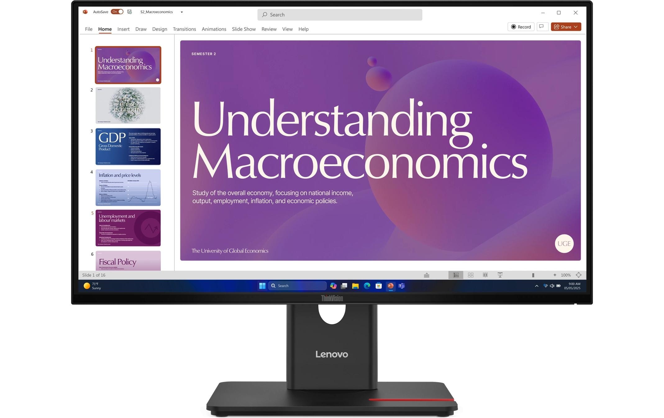 Lenovo Monitor ThinkVision T24D-40 23.8 ", 1920 x 1080 (Full HD) (IPS, 6ms, 1500:1, HDMI, DP, USB-C)