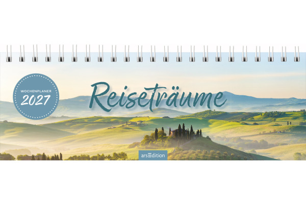 ARS EDITI Tischkalender 2027 13927 Reiseträume DE 29.7x11.5cm