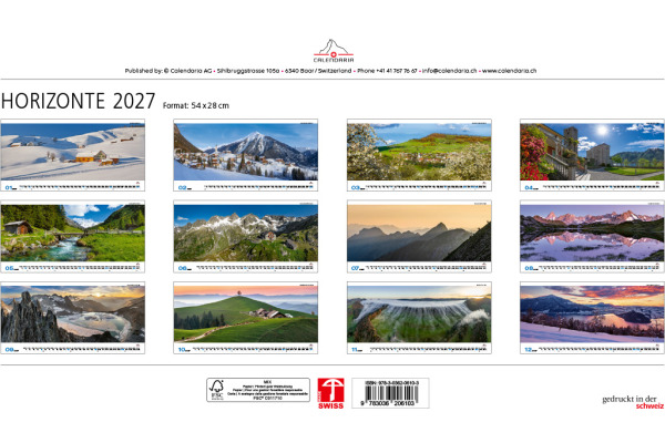 CALENDARI Bildkalender 2027 36206103 Horizonte DE 56x28cm – Bild 3