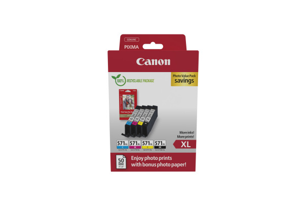 CANON Photo Value Pack XL BKCMY CLI-571XL PIXMA MG5750 PP-201 50Bl. – Bild 3