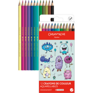 CARAN D'A Farbstifte Swisscolor 1285.801 Kawaii Funny Monsters 12 Stk.