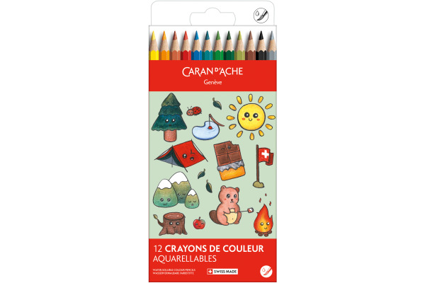 CARAN D'A Farbstifte Swisscolor 1285.804 Kawaii Swiss Mountain 12 Stk. – Bild 2
