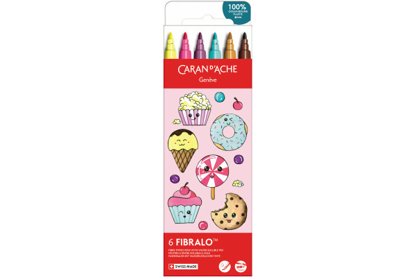CARAN D'A Fasermaler Fibralo Kawaii 185.802 Candy World 6 Stück – Bild 2