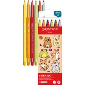 CARAN D'A Fasermaler Fibralo Kawaii 185.803 Cute Animals 6 Stück