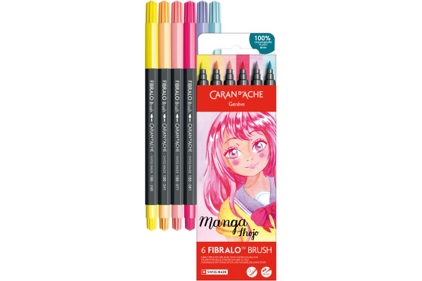 CARAN D'A Classic Fibralo Brush 0.5-5mm 186.801 Manga Shojo 6 Stück