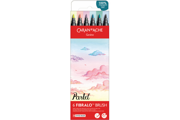 CARAN D'A Classic Fibralo Brush 0.5-5mm 186.802 Pastel 6 Stück – Bild 2
