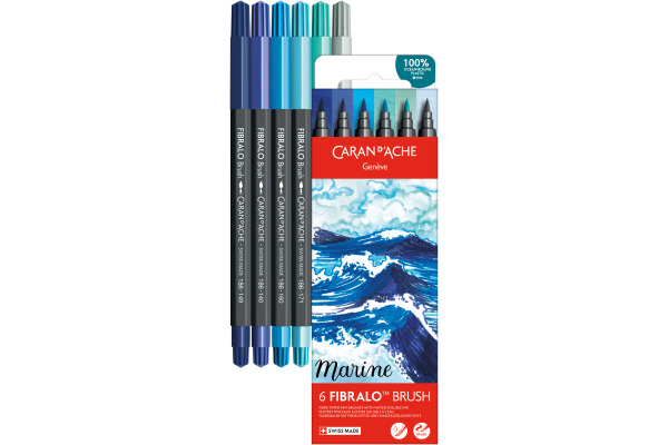 CARAN D'A Classic Fibralo Brush 0.5-5mm 186.805 Marine 6 Stück