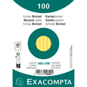 EXACOMPTA Karteikarten liniert A6 10829SE gelb 100 Stück