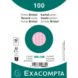 EXACOMPTA Karteikarten liniert A6 10839SE rosa 100 Stück