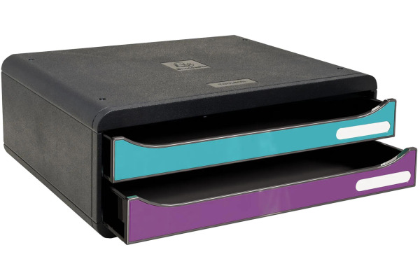 EXACOMPTA Schubladenbox Titan A4+ 316101D violett/türkis 2 Schubl. – Bild 2