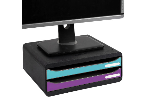 EXACOMPTA Schubladenbox Titan A4+ 316101D violett/türkis 2 Schubl. – Bild 3