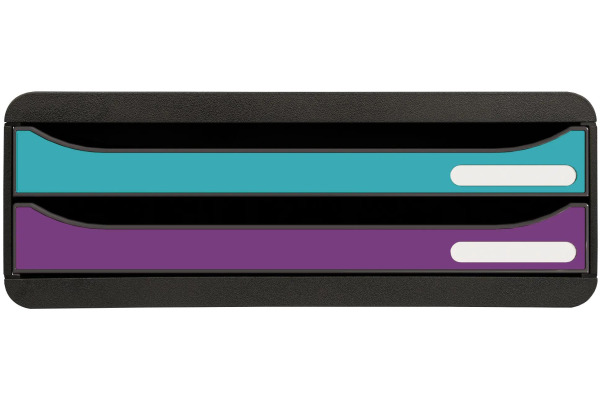 EXACOMPTA Schubladenbox Titan A4+ 316101D violett/türkis 2 Schubl.